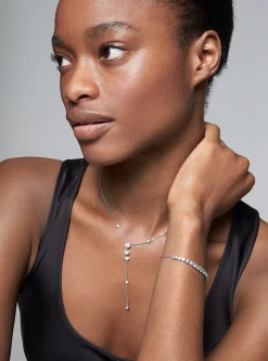 Precious Metal-Plated Sterling Silver Cubic Zirconia Slider Bracelet