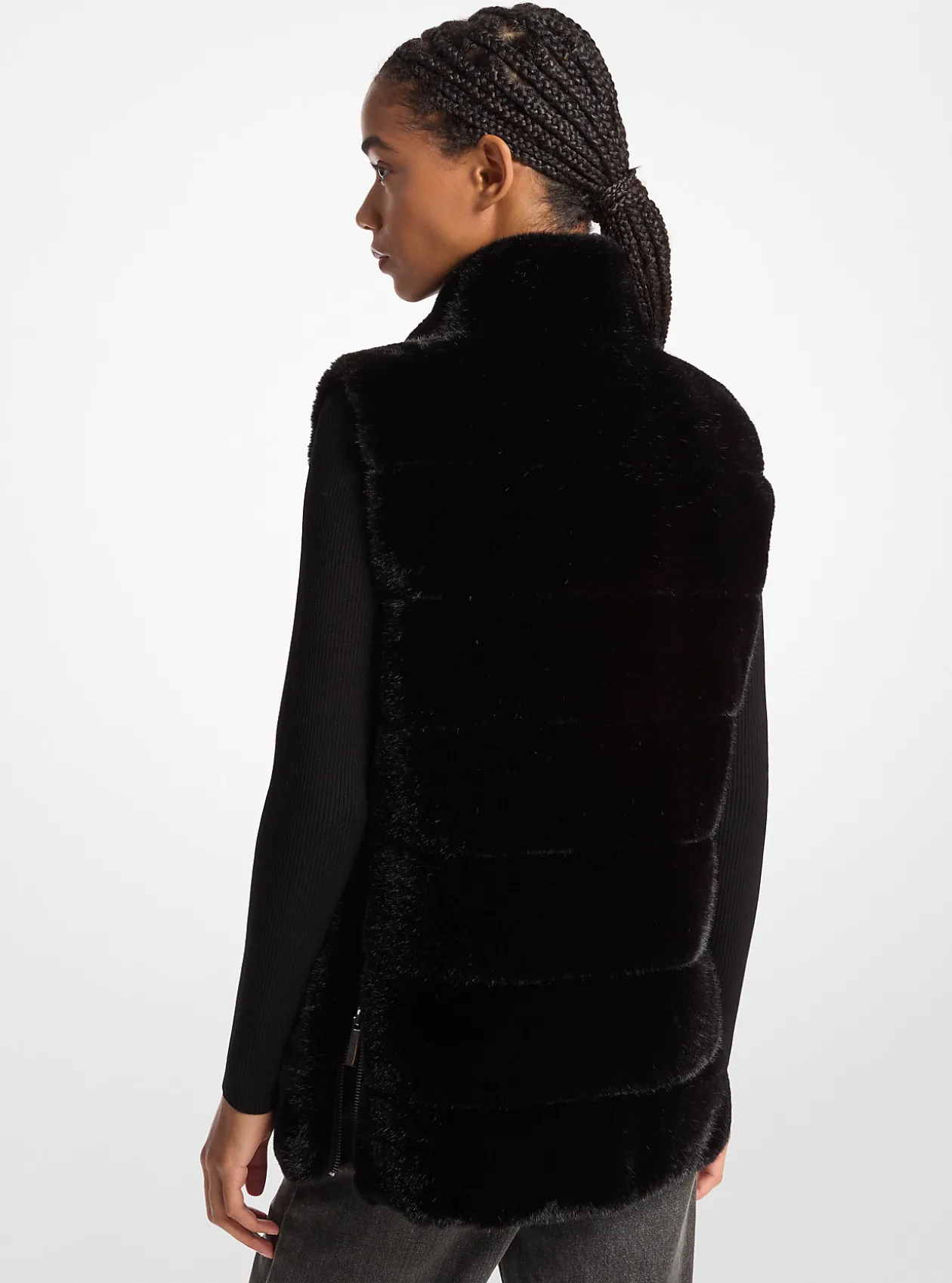 Quilted Faux Fur Vest