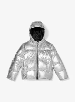 Quilted Metallic Puffer Jacket