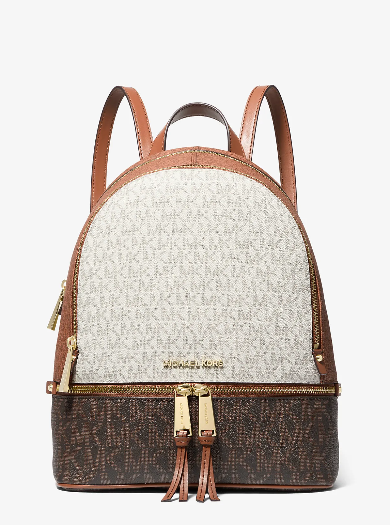 Rhea Medium Color-Block Logo Backpack