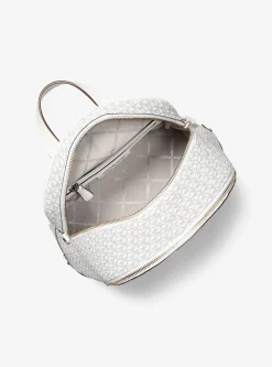 Rhea Medium Color-Block Logo Backpack