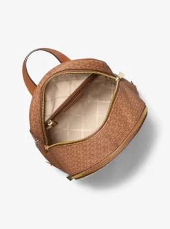 Rhea Medium Color-Block Logo Backpack
