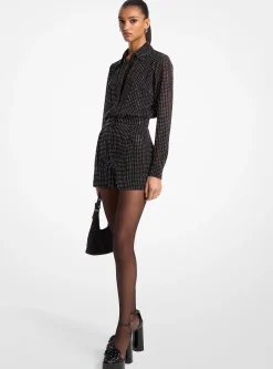 Rhinestone Georgette Romper