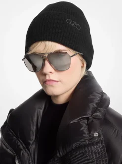Ribbed Cashmere Beanie Hat