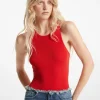 Ribbed Stretch Knit Racerback Bodysuit