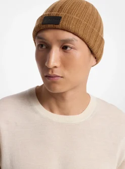 Ribbed Wool Beanie Hat