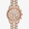 Ritz Pav&eacute; Rose Gold-Tone Watch