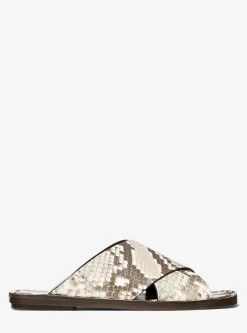 Ruth Python Embossed Leather Slide Sandal