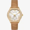Sage Pav&eacute; Gold-Tone and Crocodile Embossed Leather Watch