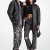 Satin Cir&eacute; Bomber Jacket