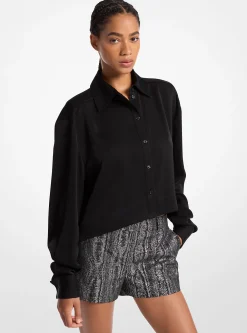 Satin Cropped Shirt
