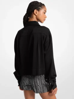 Satin Cropped Shirt