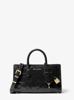 Scarlett Extra-Small Crocodile Embossed Leather Crossbody Bag