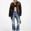 Sequined Camouflage Stretch Organic Cotton Anorak