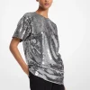 Sequined Jersey Oversized T-Shirt