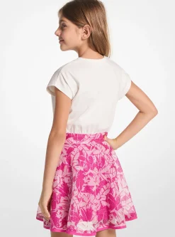 Sequined Logo Palm T-Shirt Dress