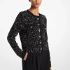 Sequined Metallic Stretch Knit Jacket
