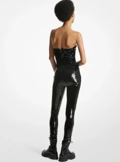 Sequined Strapless Jumpsuit