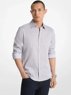 Slim-Fit Stretch Cotton Blend Shirt