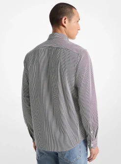Slim-Fit Stretch Nylon Striped Shirt