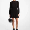 Smocked Georgette Long Sleeve Dress