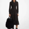 Smocked Georgette Shirtdress