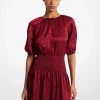 Smocked Moiré Jacquard Mini Dress