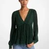 Snake Print Georgette Pleated Top