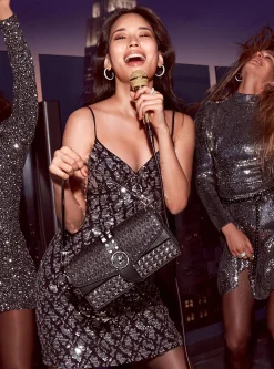 Snake Sequined Stretch Viscose Slip Dress