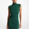 Stretch Cotton Funnel Neck Dress