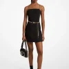 Stretch Crepe Belted Mini Dress