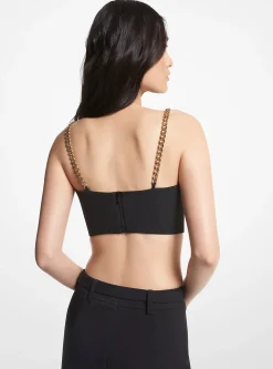 Stretch Crepe Bustier Top