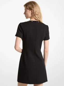 Stretch Crepe Lace-Up Dress