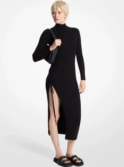 Stretch Wool Ruched Dress