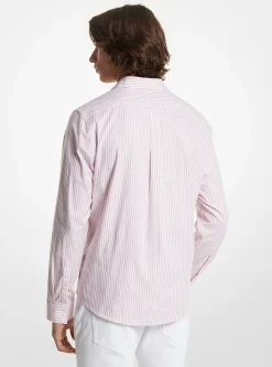 Striped Stretch Cotton Oxford Shirt