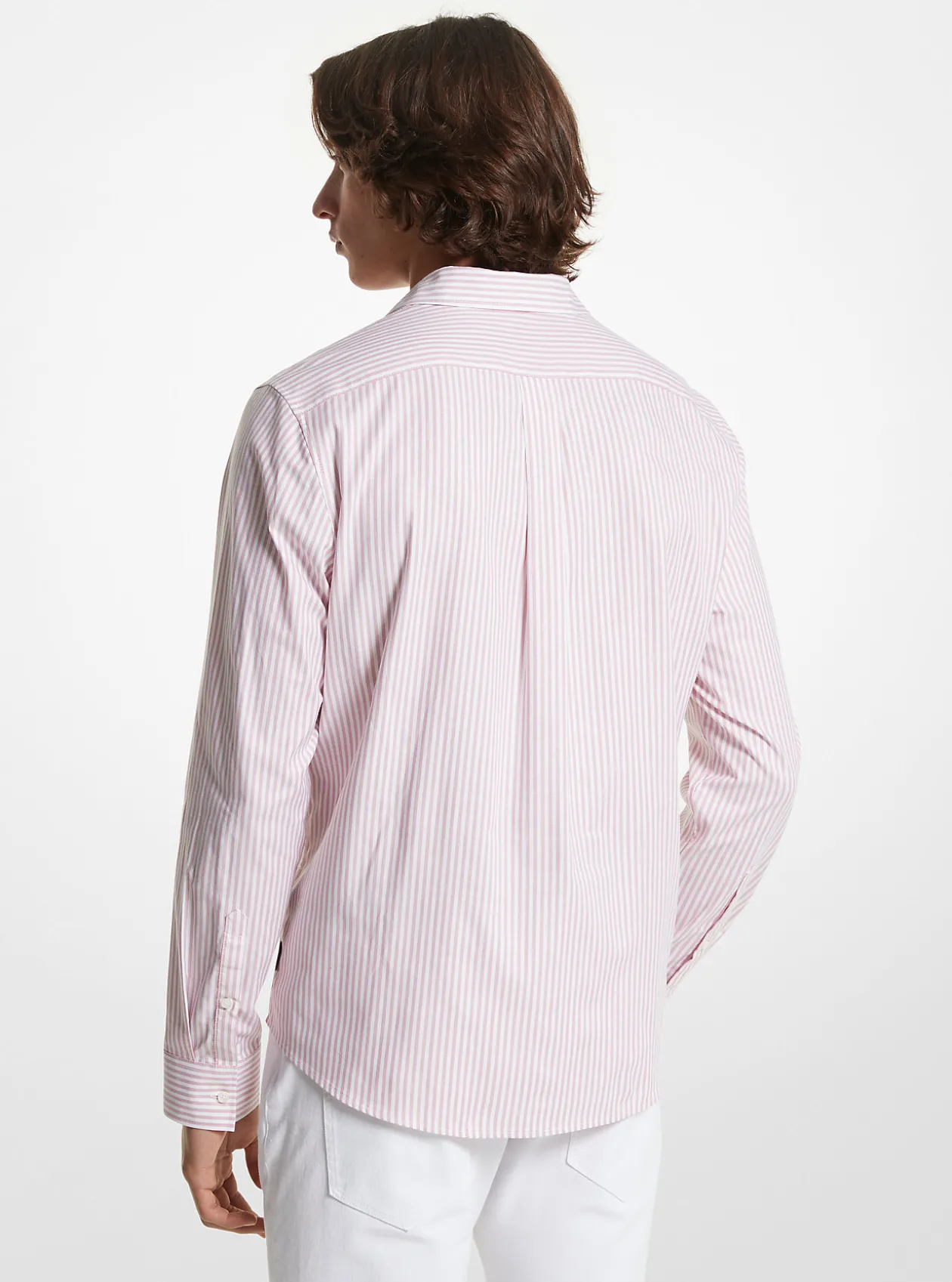 Striped Stretch Cotton Oxford Shirt