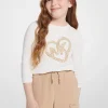 Studded Logo Heart Long-Sleeve T-Shirt