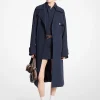 Textured Crepe Belted Trench Coat