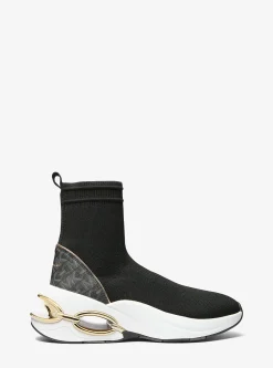 Toni Stretch Knit and Empire Monogram Sock Sneaker