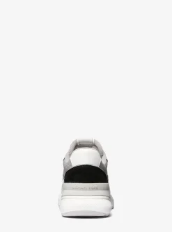 Trevor Leather and Stretch Knit Trainer