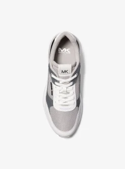 Trevor Leather and Stretch Knit Trainer