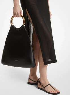 Ursula Large Leather Ring Tote Bag