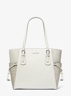 Voyager Small Color-Block Logo Tote Bag
