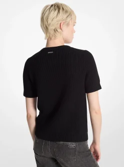Wool Short-Sleeve Sweater