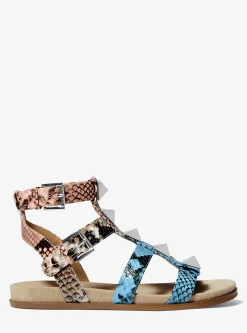 Wren Ombr&eacute; Snake Embossed Leather Gladiator Sandal